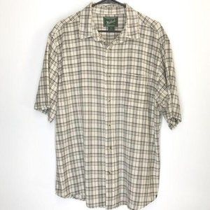 Woolrich Men’s Cotton Brown plaid Shirt Large